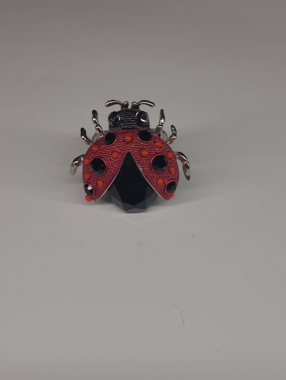 Ladybug Statement Ring in Red and Black